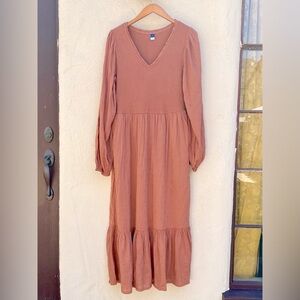 Dusty Rose Midi Dress from Old Navy